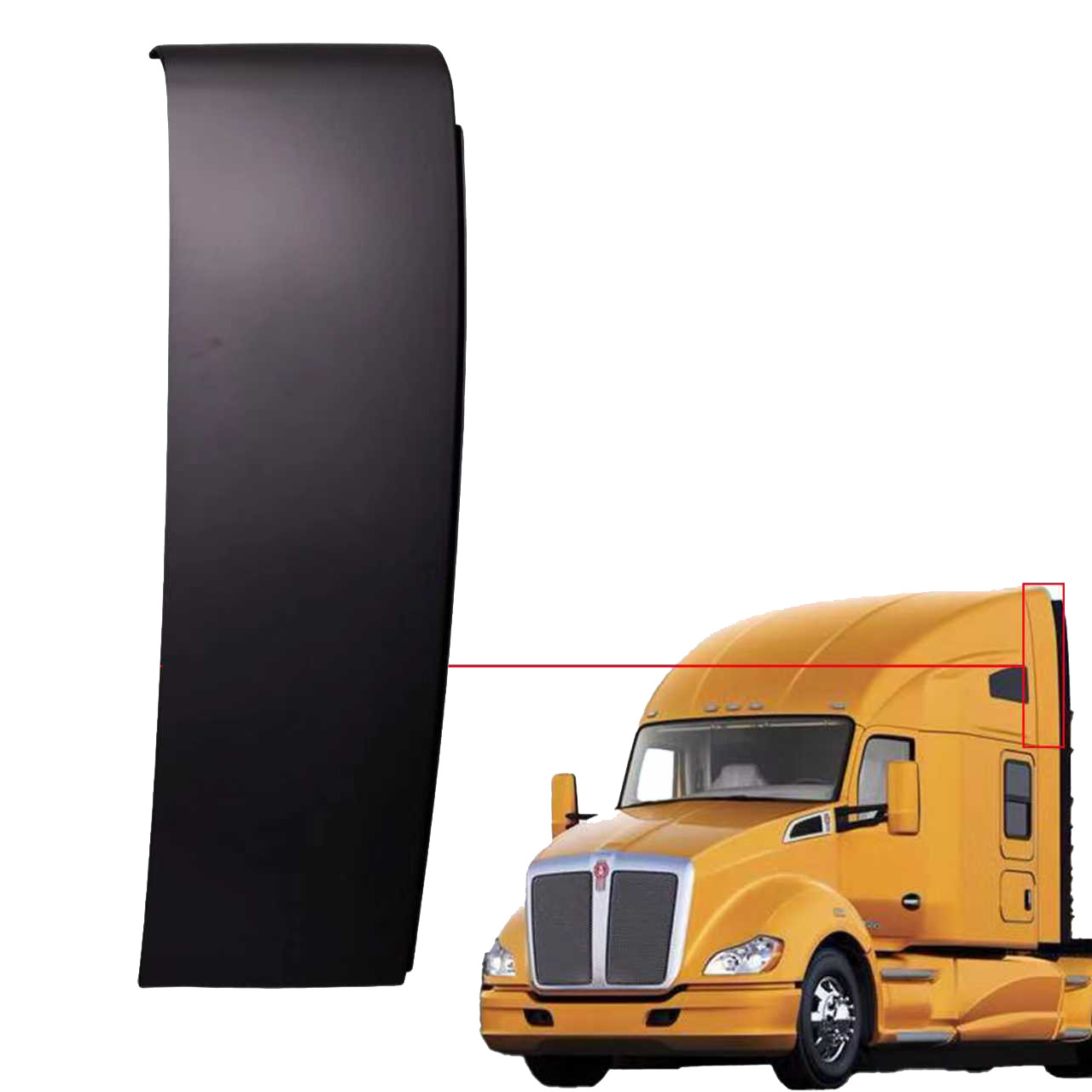 Upper Top Sleeper Fairing for Kenworth T680 2013-2021 Left Side