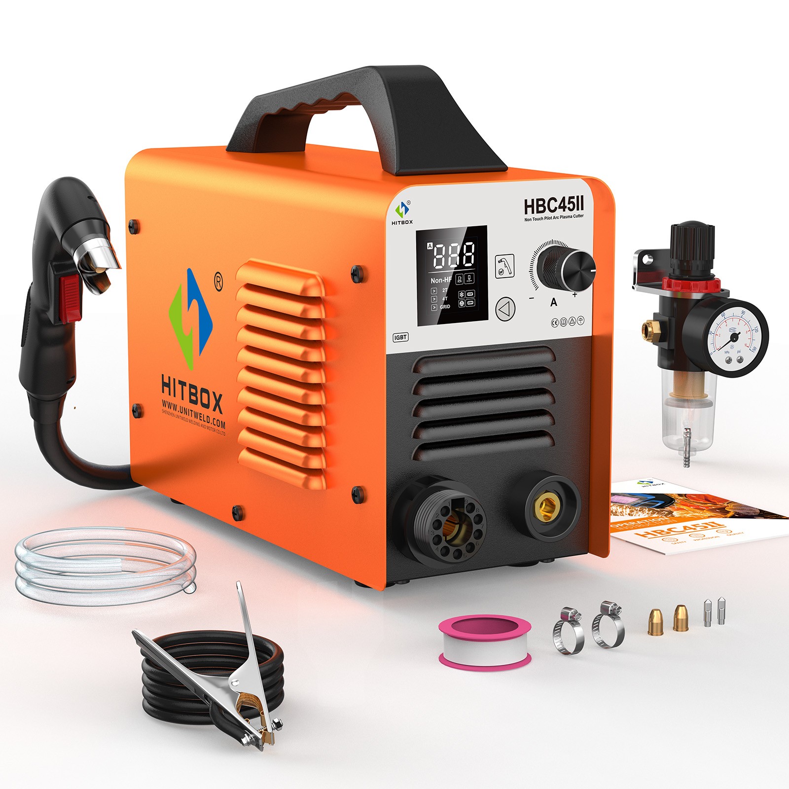 HITBOX HBC45II 45A Non Touch Pilot Arc Air Plasma Cutter 110V/220V 14mm Cutting