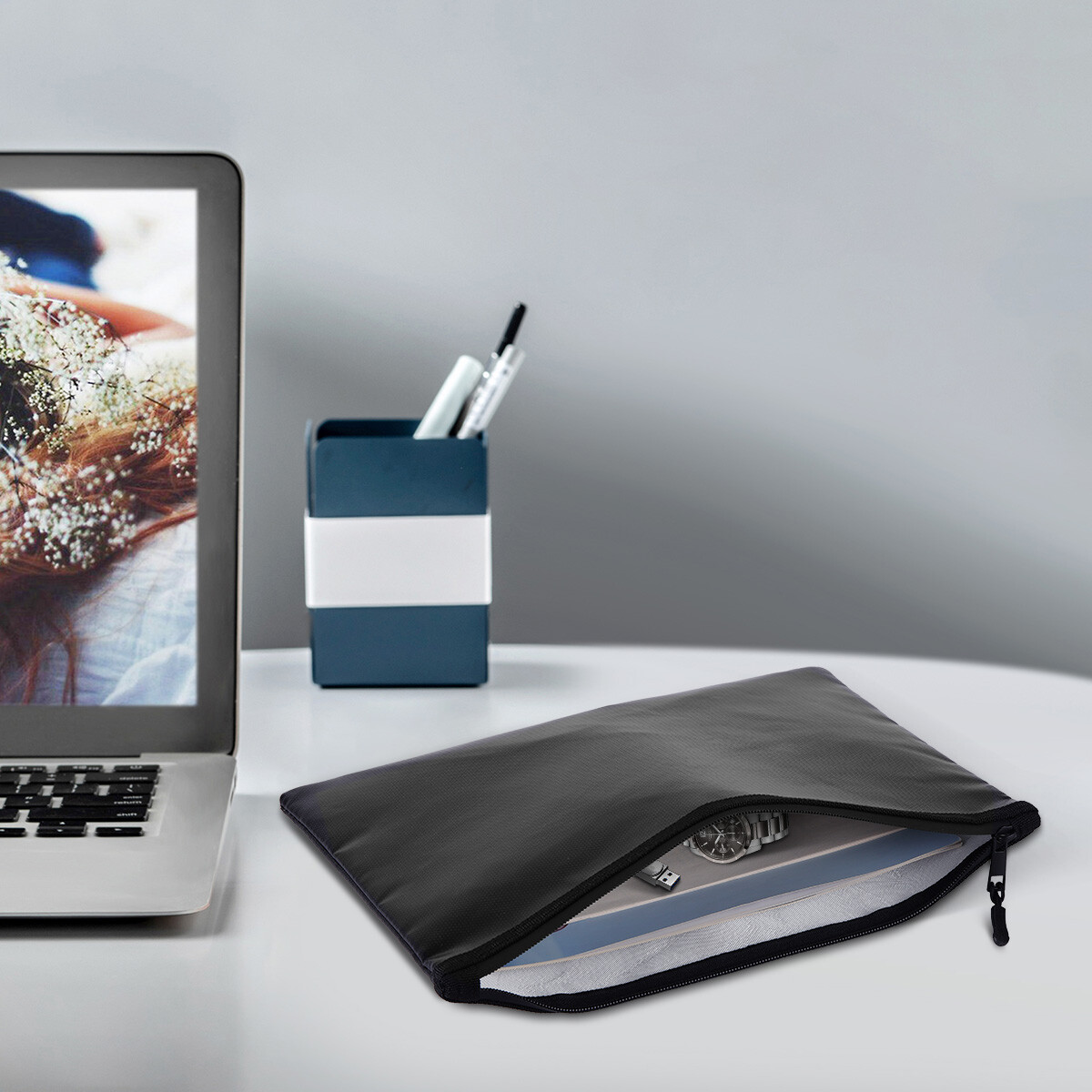 2000℉ Upgrade Fire Proof money Bag Fireproof Document Pouch Waterproof Safe Cash