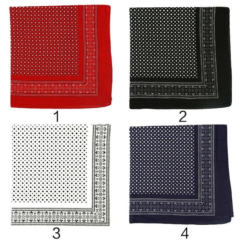Bohemian Vintage Polka Dot Floral 50x50CM Unisex Cotton Sport Pocket Square Scar