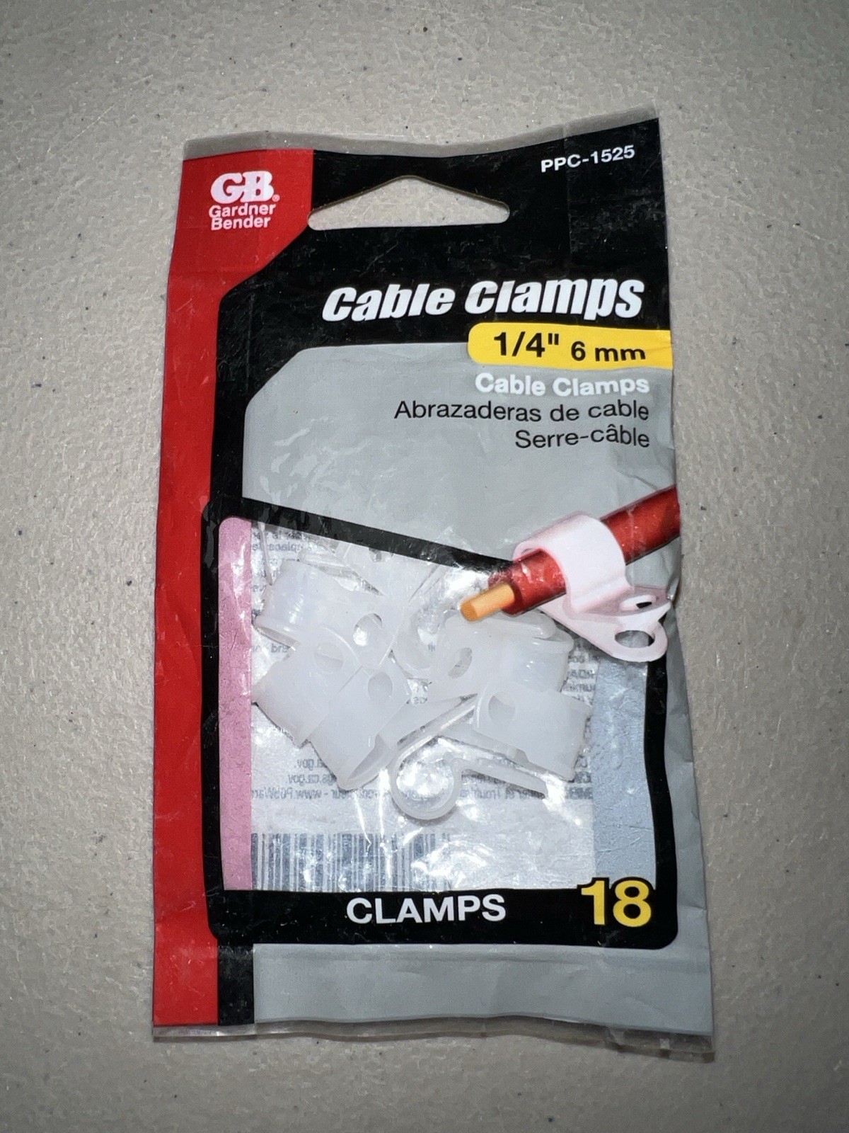 Gardner Bender 1/4” Cable Clamps 18-Pack PPC-1525 New Sealed