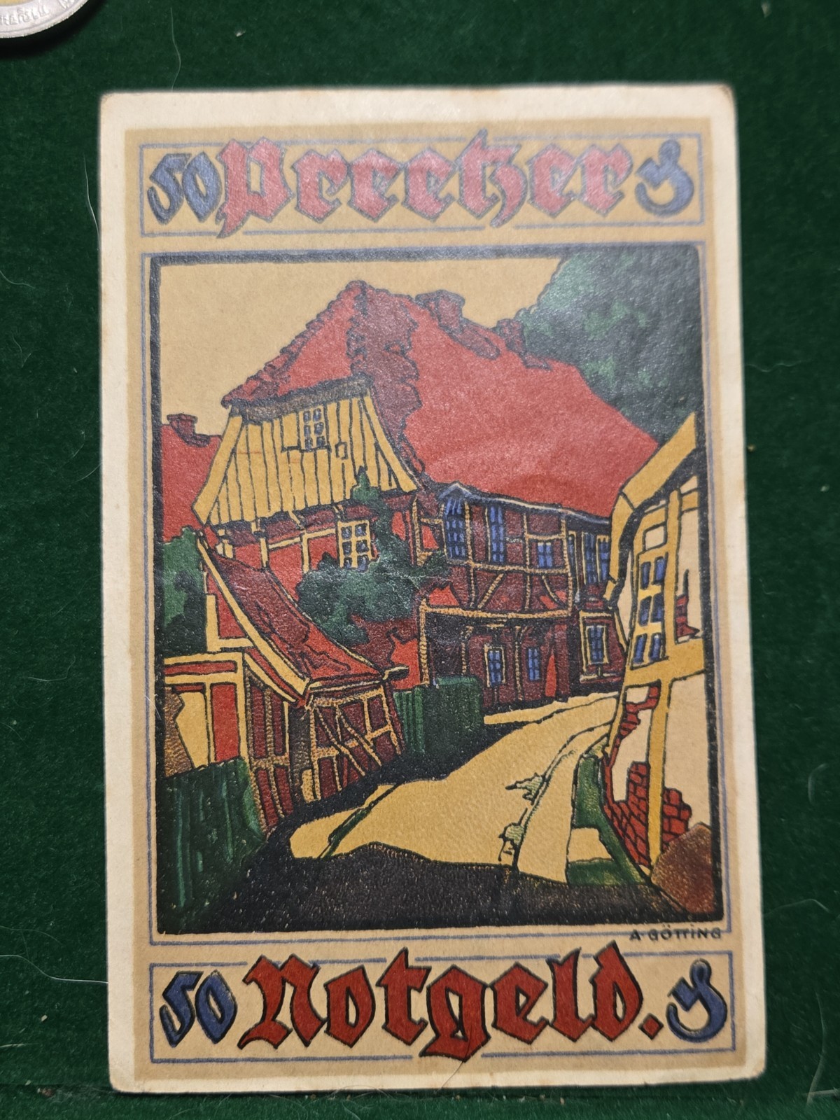 Banknote, Germany, Preetz, 50 Pfennig, rue, 1921