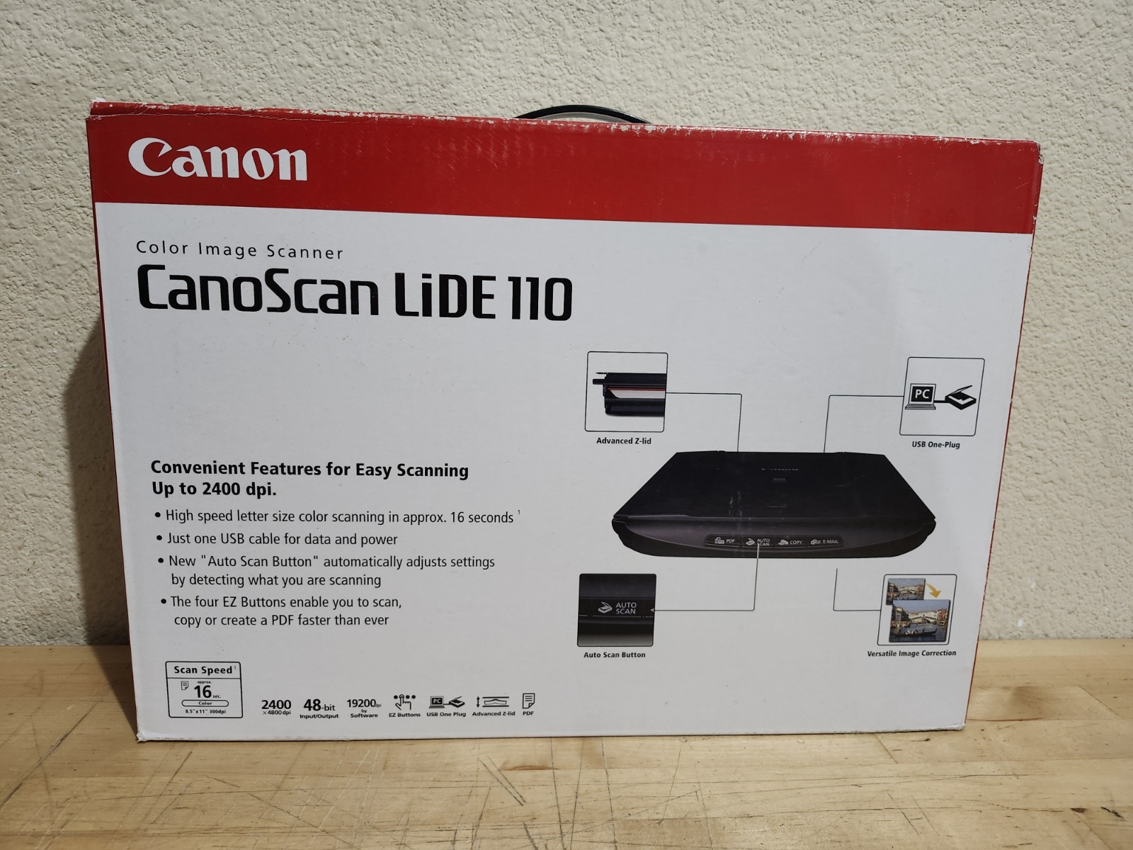 CANON CANOSCAN LIDE110 LIDE 110 COLOR IMAGE FLATBED SCANNER COMPLETE TESTED