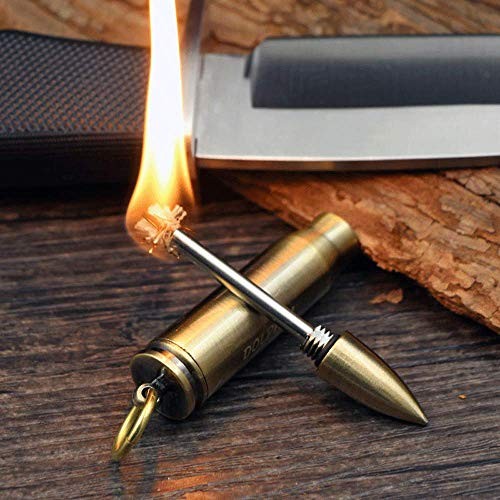 Flint Fire Starter Keychain Lighting Medium Metal Matchstick