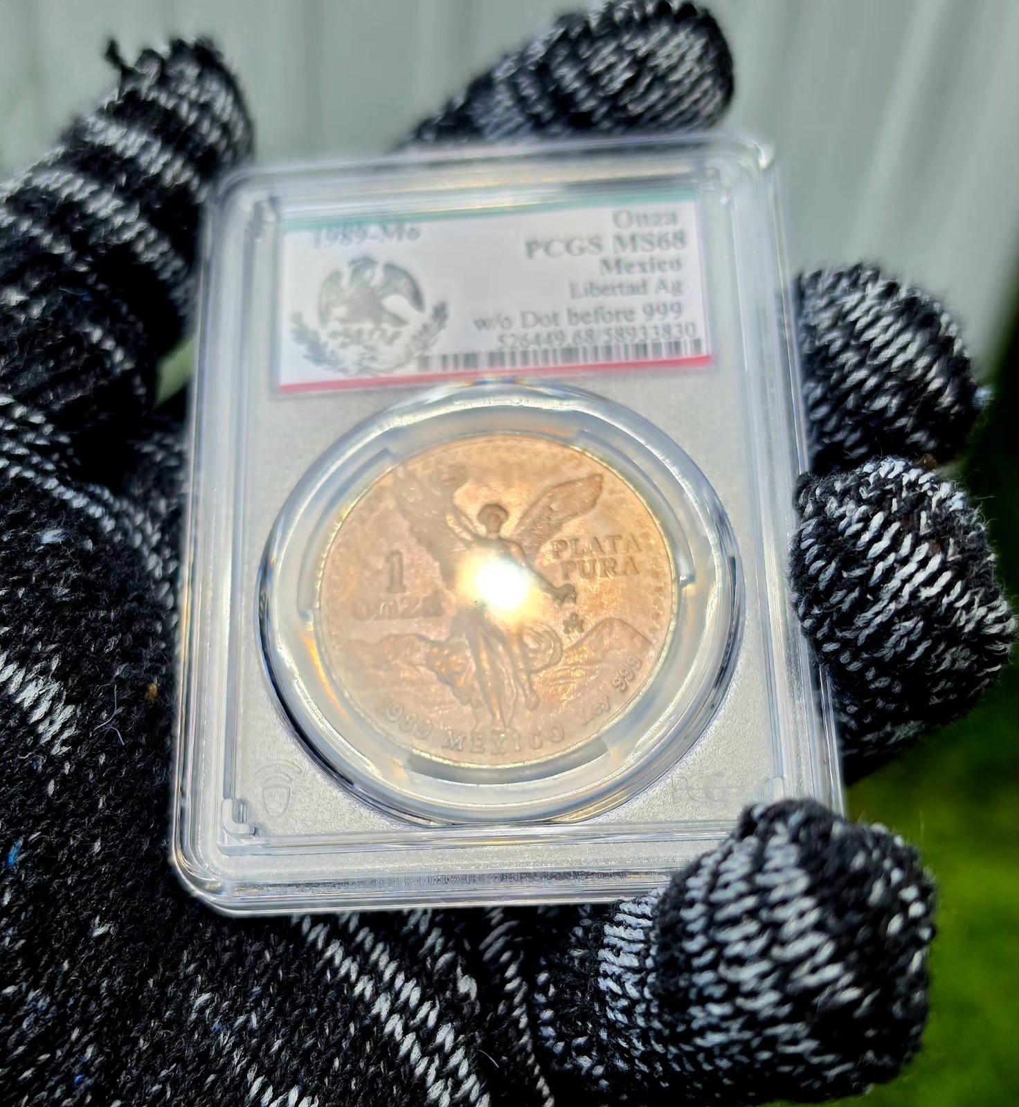 1989 Mexico Libertad Toning MS68 PCGS Special Label