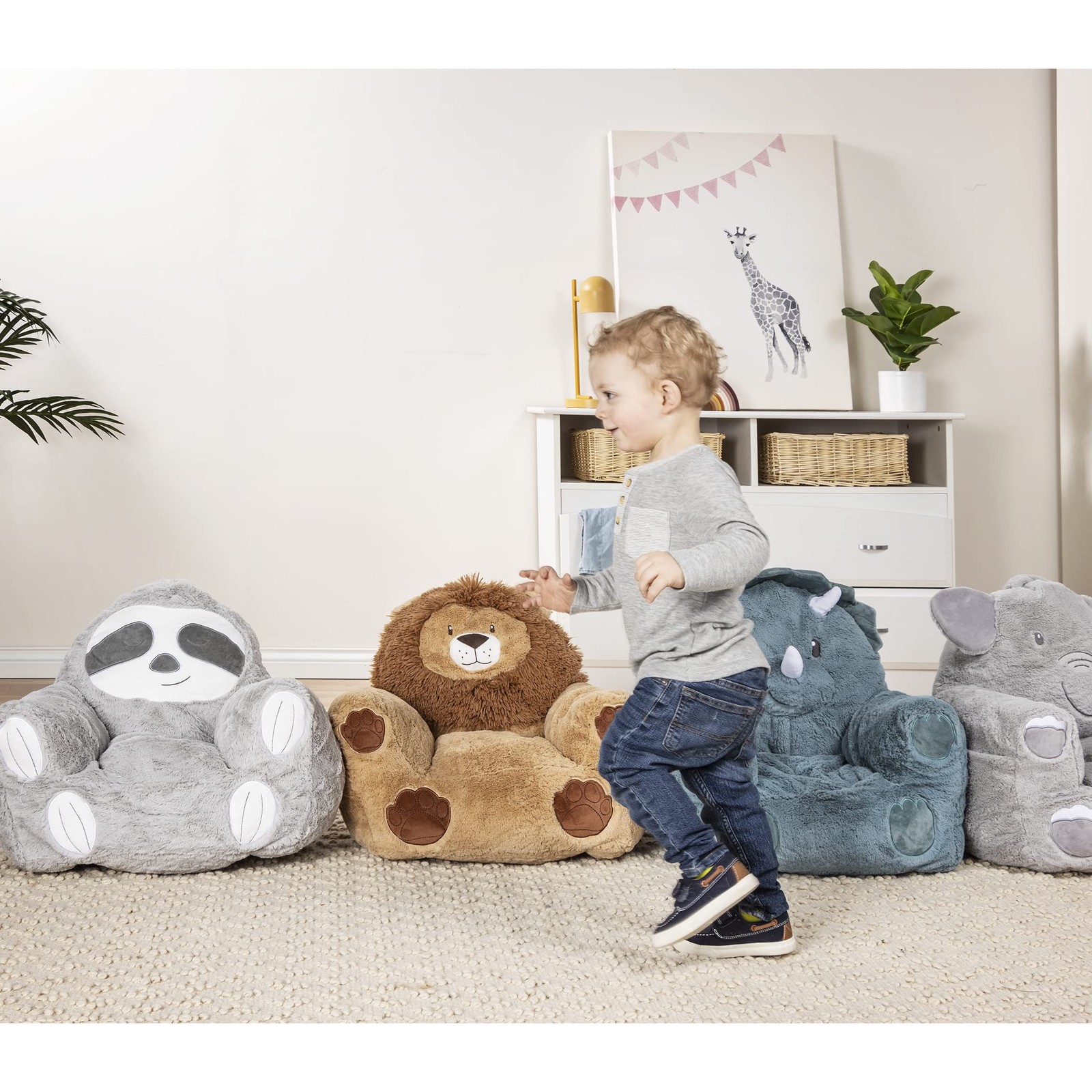 Sloth Toddler Chair Plush Character Kids Chair Comfy Pillow Chair for Boys and G