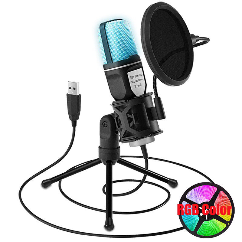 Microphone Mic Kit Broadcasting Singing Studio Recording Condenser For PC Laptop
