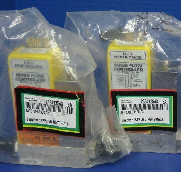 Unit UFC-1100 MFC, O2, 3 SLM, 1/4" Male, AMAT 233-4135-43, Lot of 2
