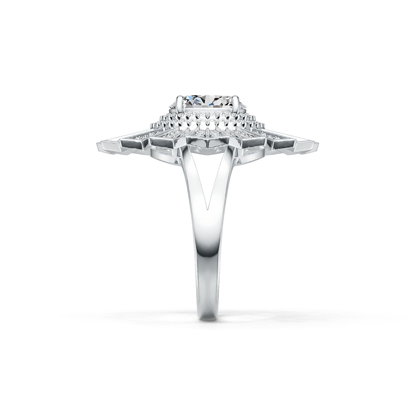 Sterling Silver Semi Mount Ring Setting Oval OV 10X8mm with White Topaz