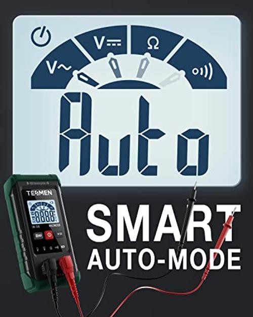 TM-510 Digital Multimeter, 4000 Counts, Smart TM-510 Auto Multimeter Green