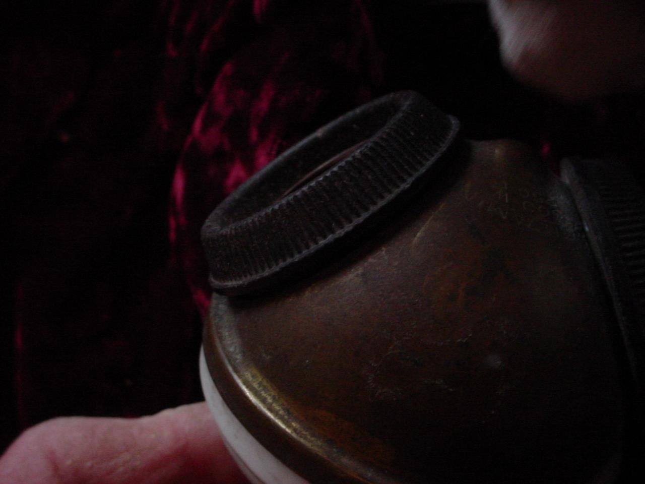 1908 Benjamin porcelain and brass double bulb socket adapter