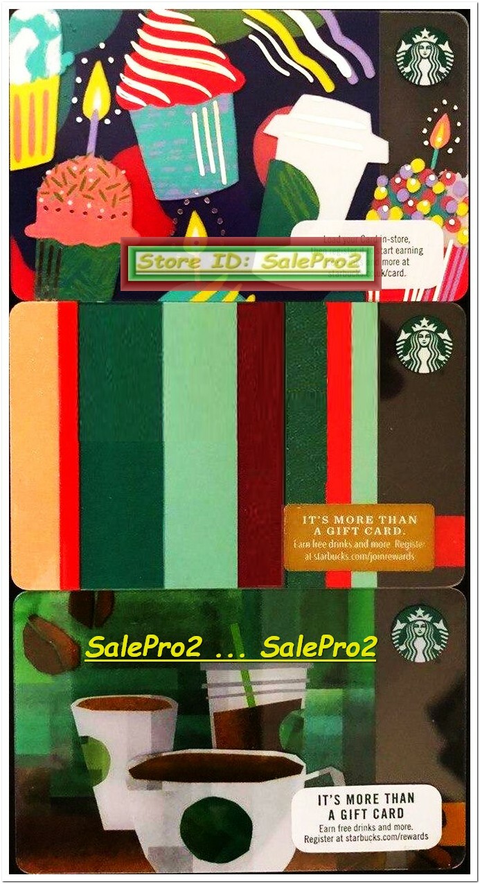 3x STARBUCKS 2016 2018 USA COFFEE CELEBRATION GRANDE COLLECTIBLE GIFT CARD LOT
