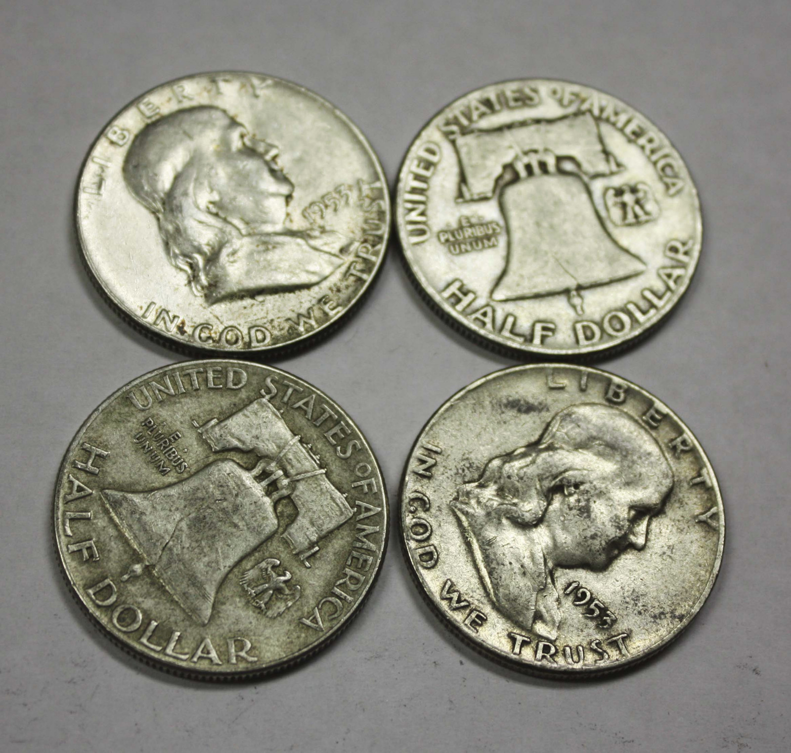 1953-p Franklin Half Dollar. Average Grade of Coin You Receive is Photographed