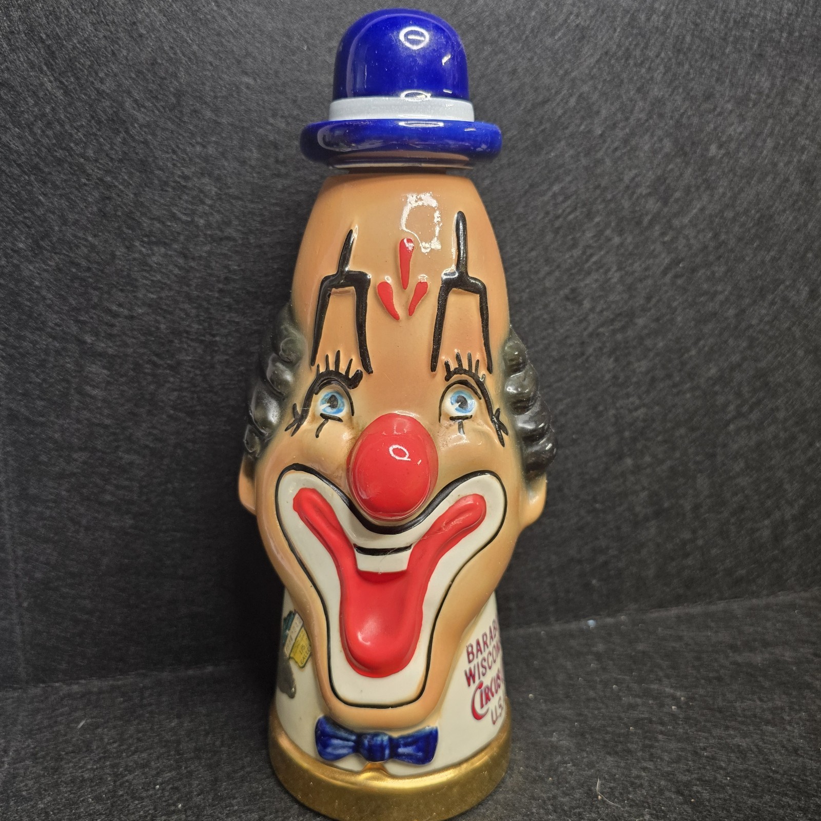 1973 Old Mr. Boston Brandy Lou Jacobs Style Clown Bottle Baraboo Wisconsin