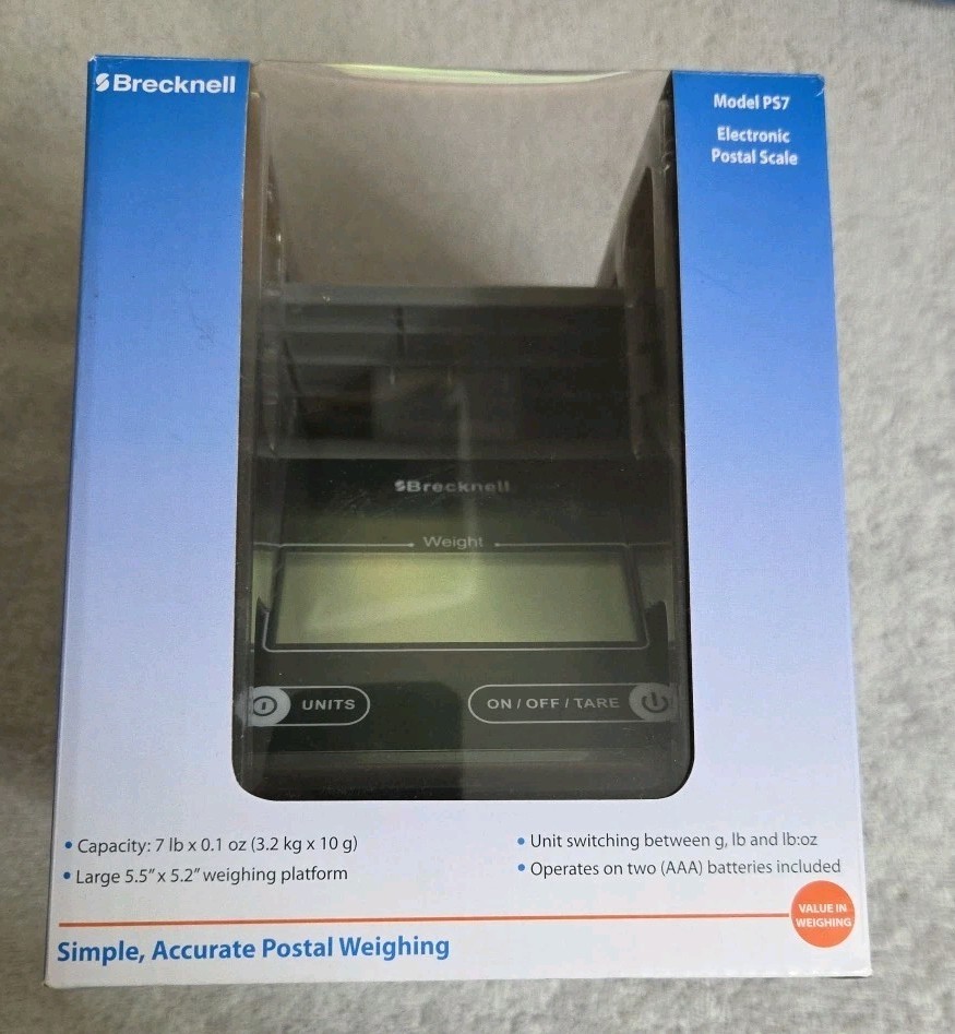 Brand New Brecknell PS7 Digital Electronic Postal Scale, 7 lb (3.2kg) Capacity