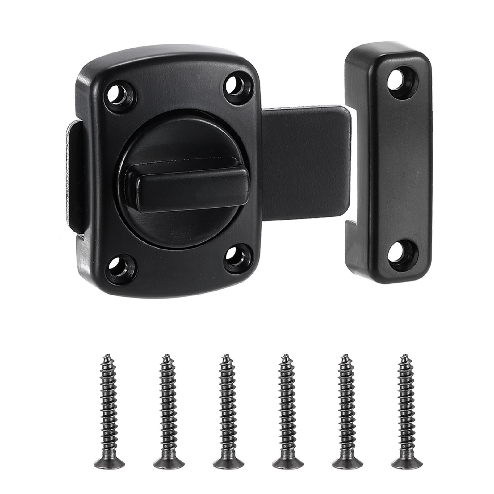 Rotary Bolt Latch 180 Degree Switch Barn Door Safety Inside Lock Black