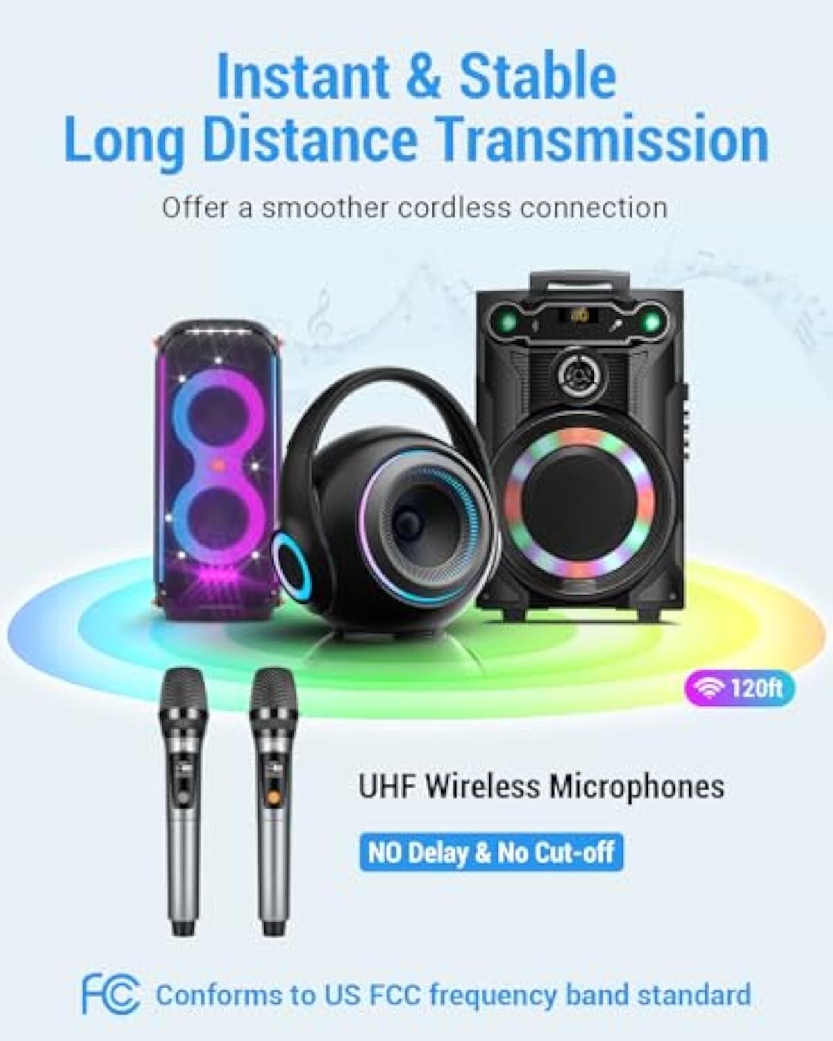Rechargeable Dual Wireless Cordless Microphones