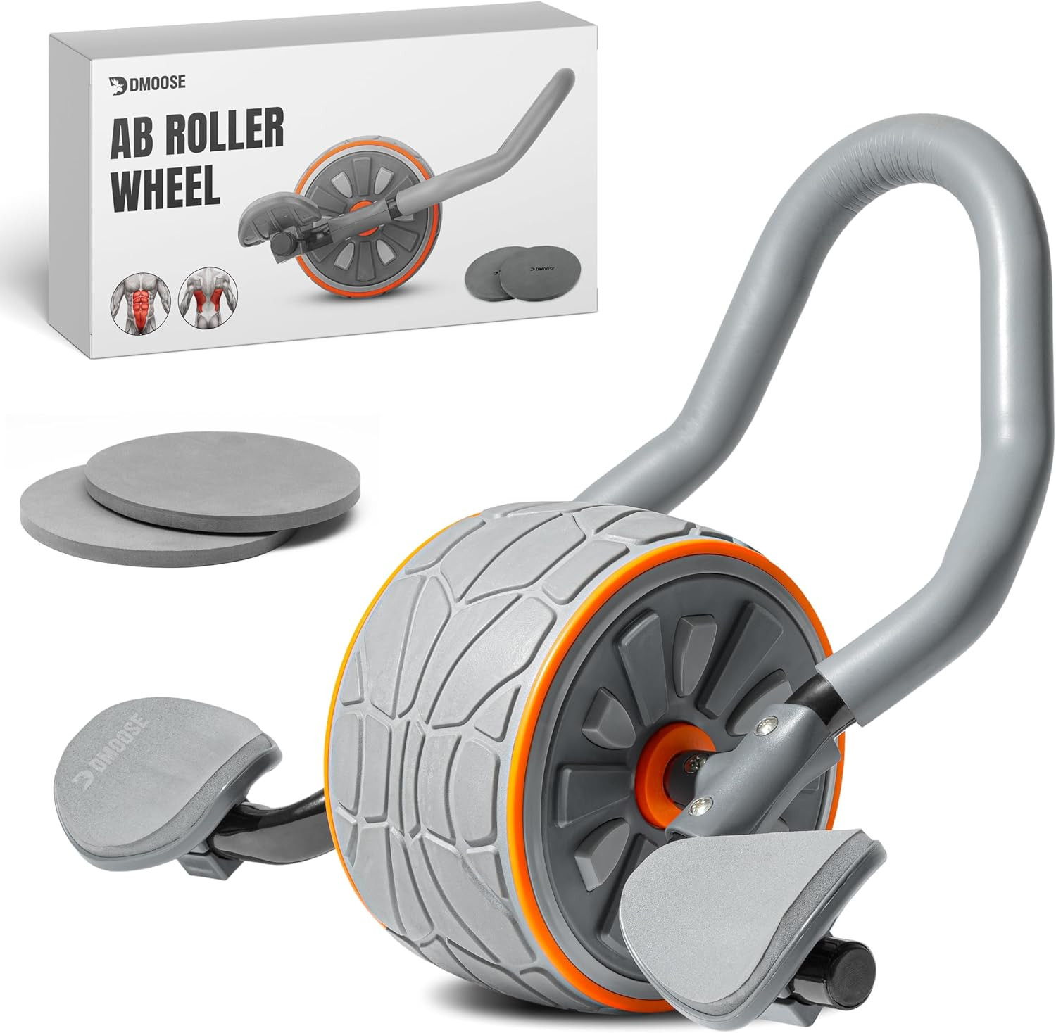 Ab Roller Wheel with Elbow Support & 2 Knee Pads - Abdominal Exercise Trainer fo