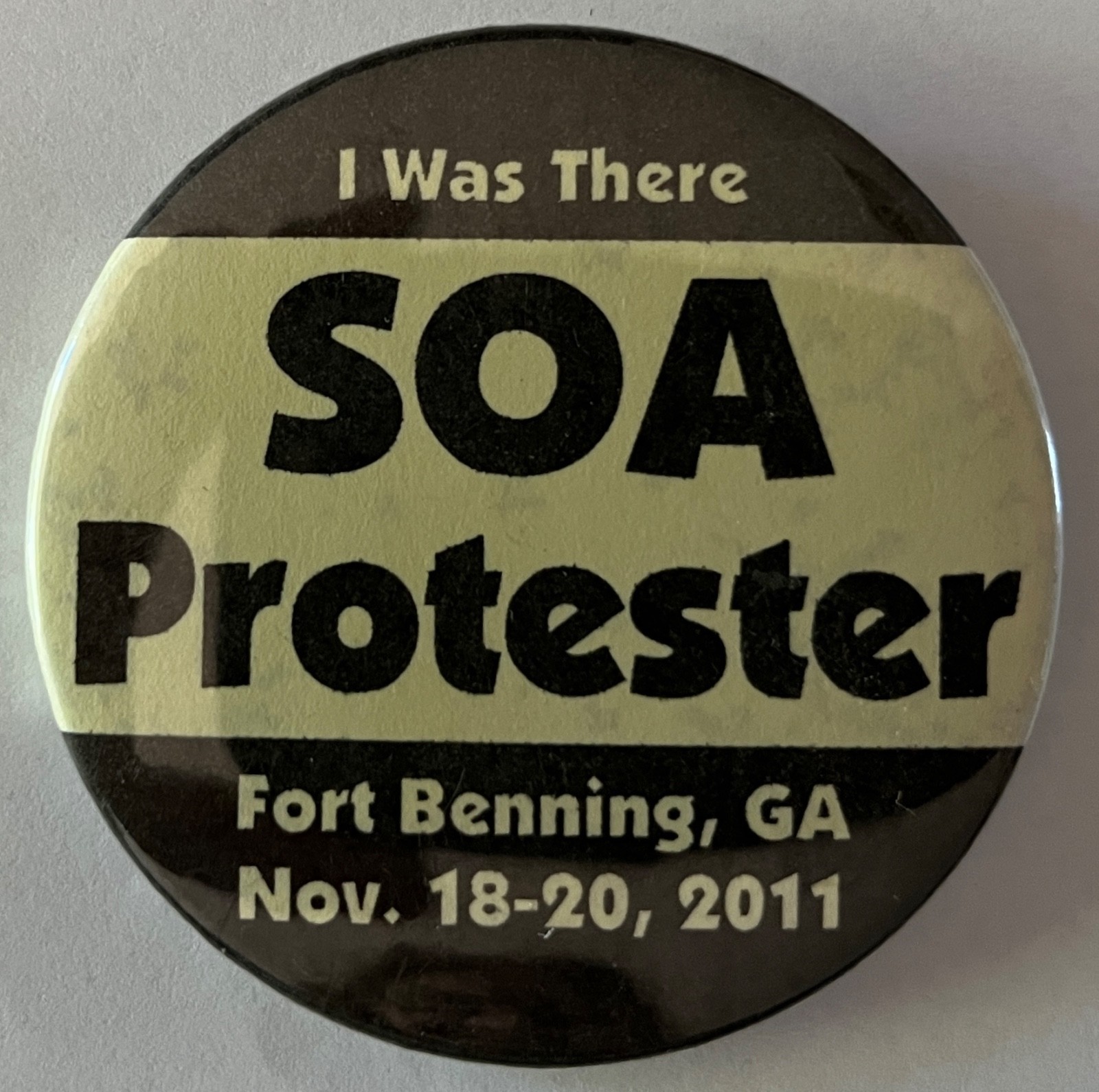 School of the Americas 2011 button SOA Protester Human Rights Abuses protest