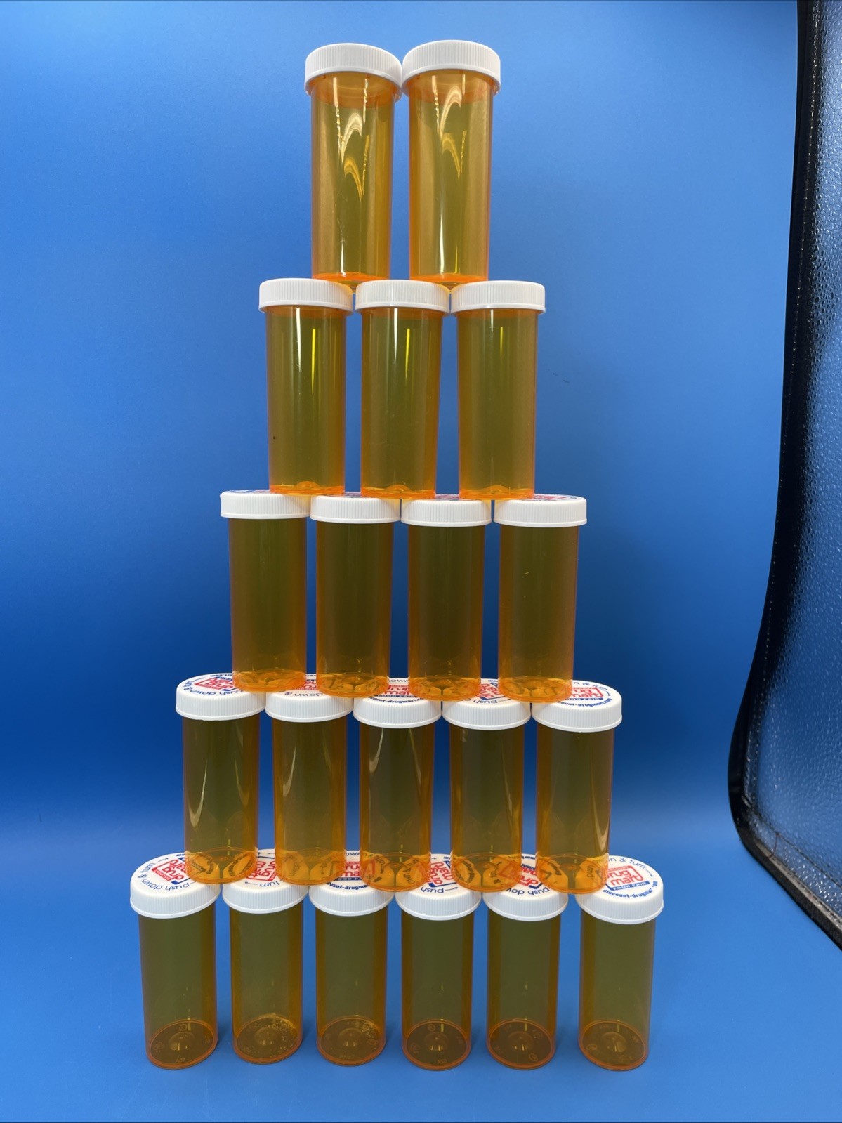 Lot 20 T-16 Amber Prescription Rx Pill Bottles Art Crafts Fishing Storage Hobby