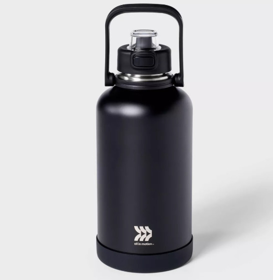 ALL IN MOTION™ 64OZ STAINLESS STEEL VACUUM INSULATED WATER BOTTLE - BLACK