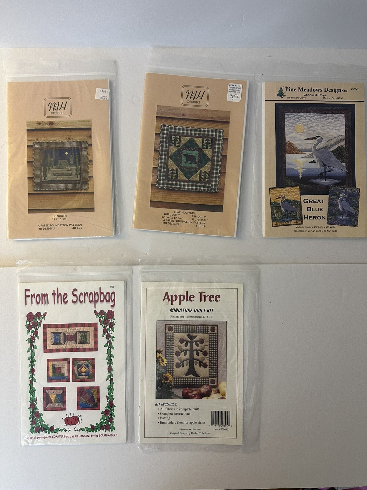 Lot of 5 Mini QUILT patterns NEW