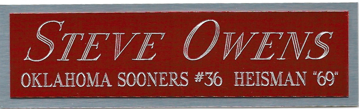 STEVE OWENS HEISMAN NAMEPLATE AUTOGRAPHED Signed Football Helmet JERSEY PHOTO