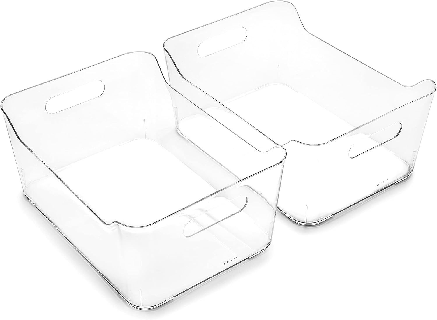 | Plastic Storage Bins, Large - 2 Pack, Clear | the SOHO COLLECTION | Pantry Org