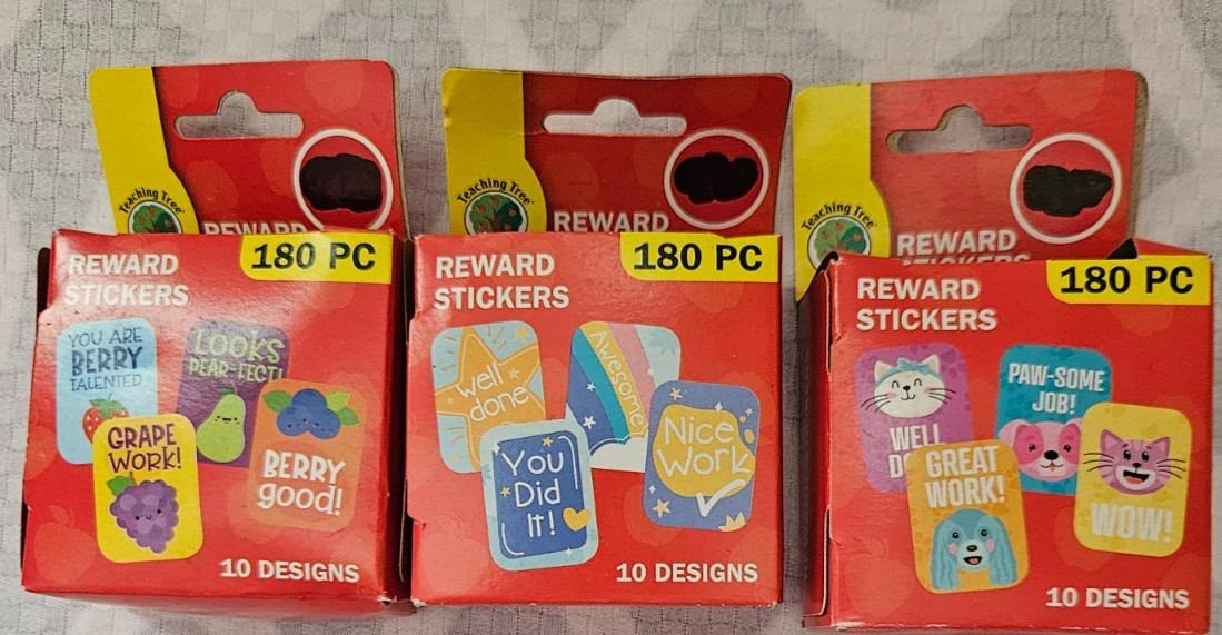 Teaching Tree Reward Stickers Classroom Teachers 10 Designs Each Box 3 Boxes
