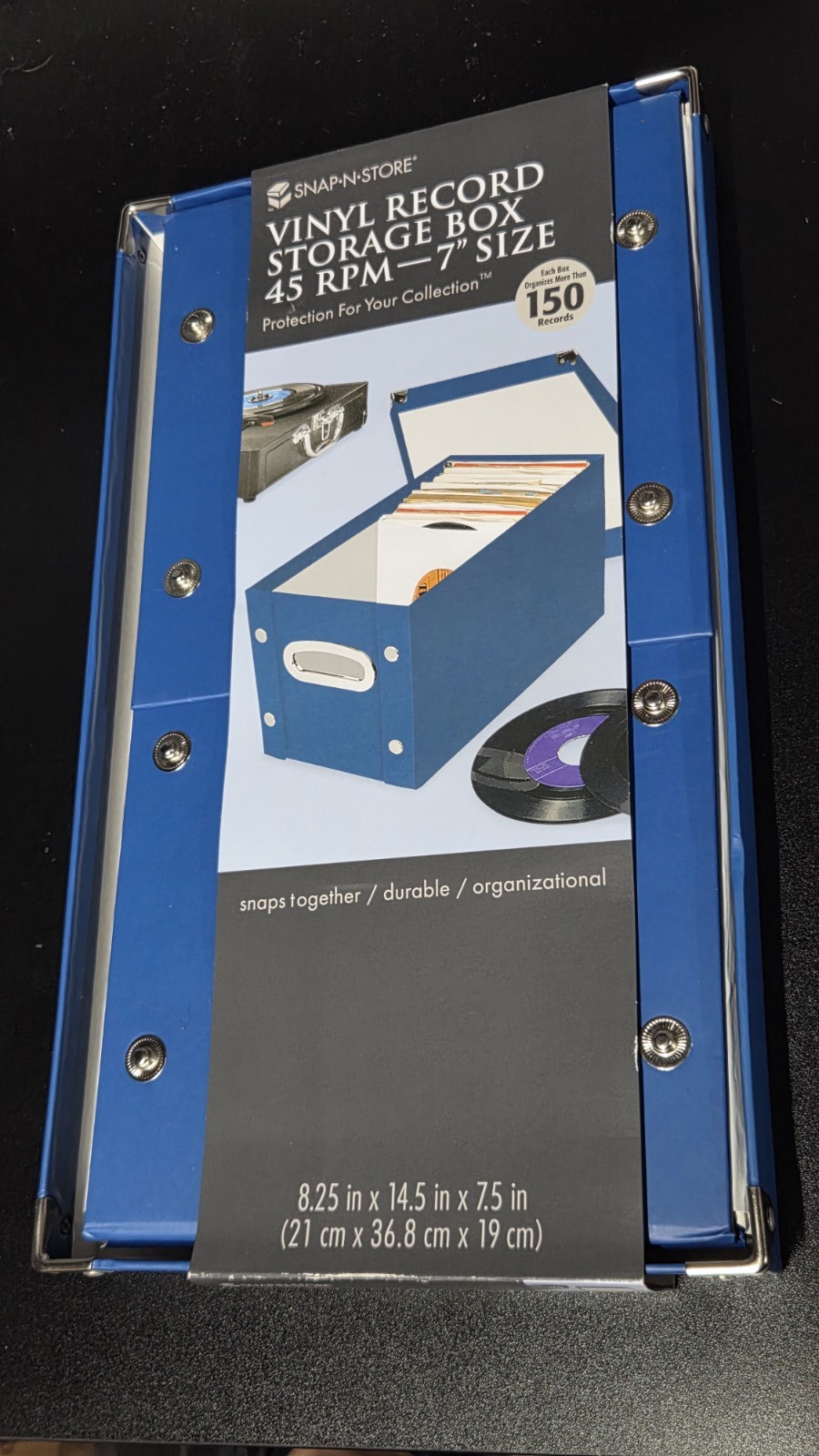 Snap-N-Store Vinyl 45 Record Box, for 45 RPM Vinyl Storage, 8.25 x 7.5 x 14.5...