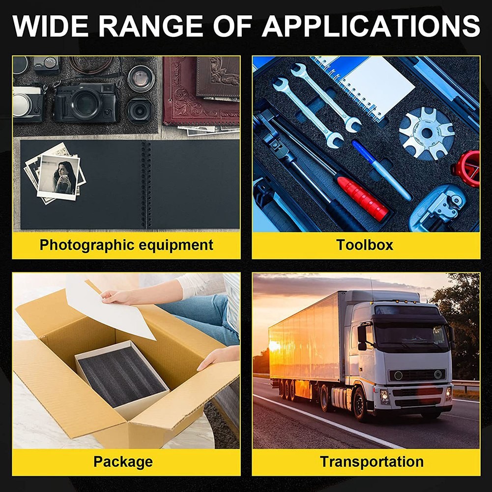 2Pack 16 X 12 X 2 Inch Foam Inserts for Cases for Toolbox Camera Storage U1F3