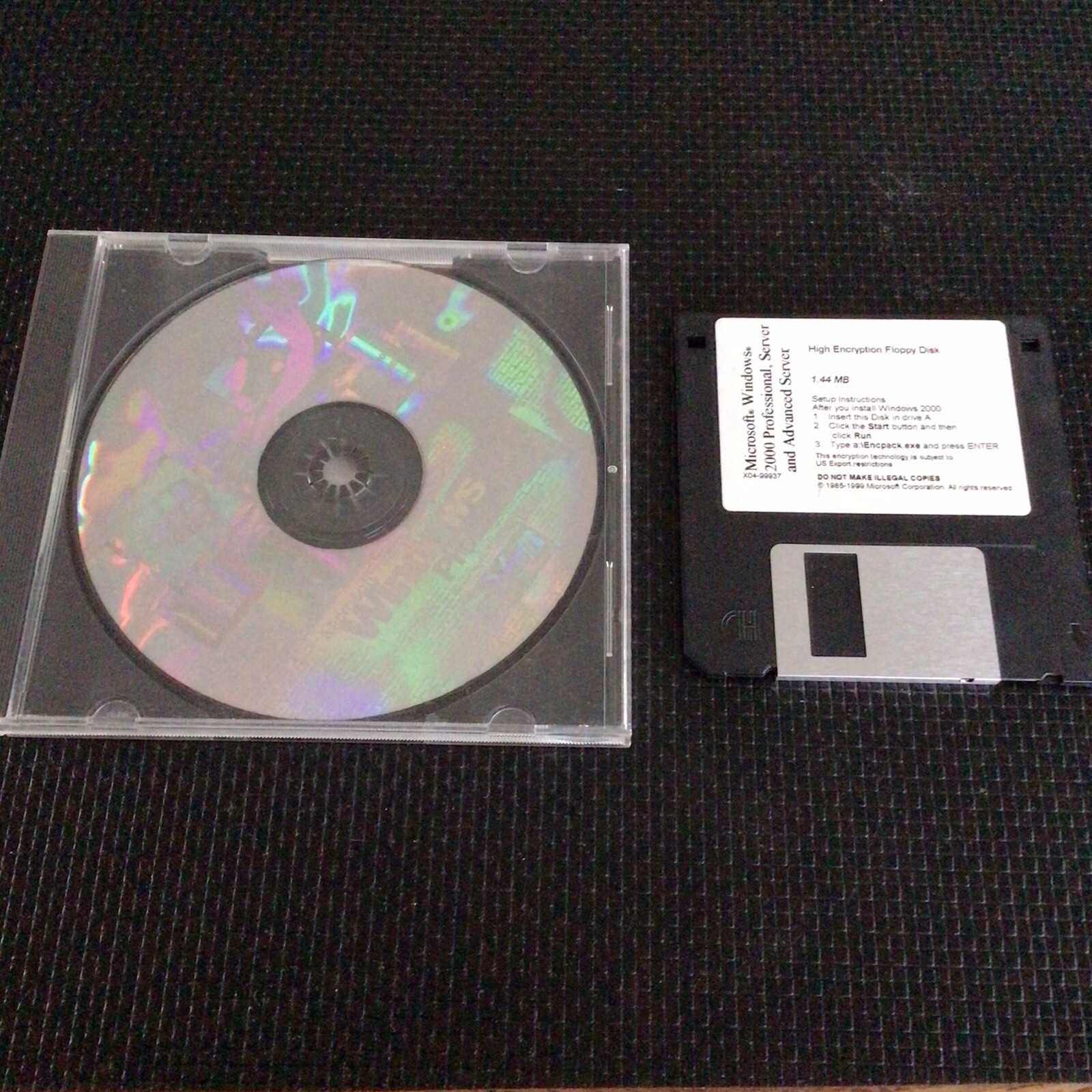 Microsoft Windows 2000 Professional Full Operating System With Floppy Disc