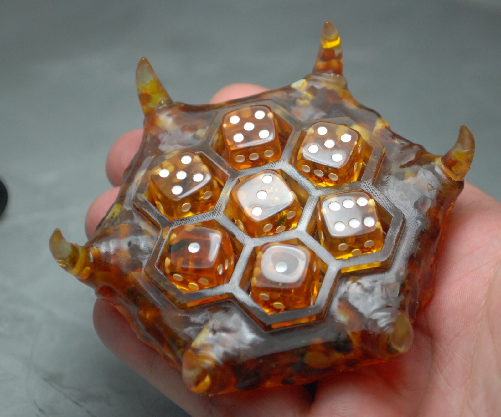 7 Baltic Amber Dices 13mm with holder stand  - Wholesale