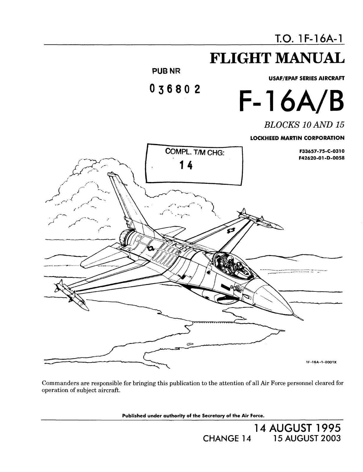 F-16A/B Falcon 2003 Flight Manual  Air Force Manual Pilots Handbook - CD Version