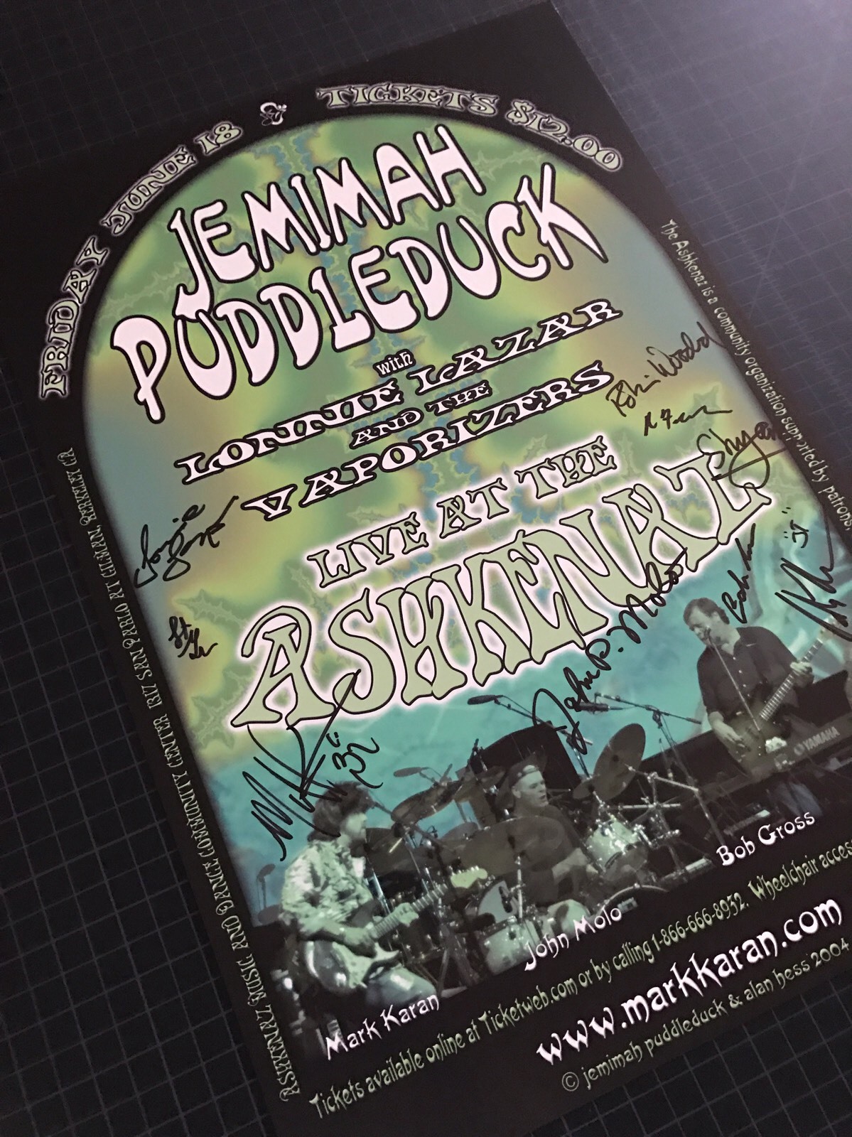 JEMIMAH PUDDLEDUCK GRATEFUL DEAD MARK KARAN MOLO LIVE BERKELEY CA 2004 *SIGNED