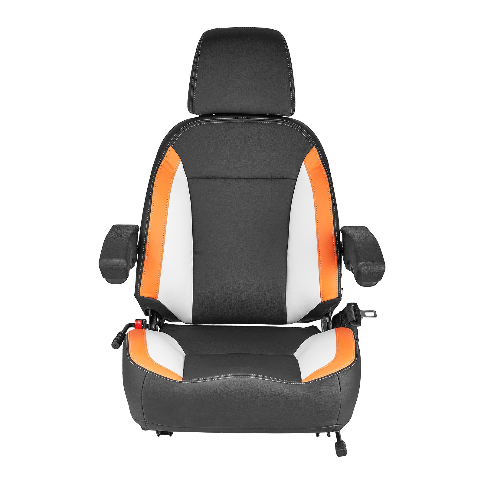 Uimoso Forklift Seat Mower Tractor Seat Adjustable Back Seatbelt & Headrest