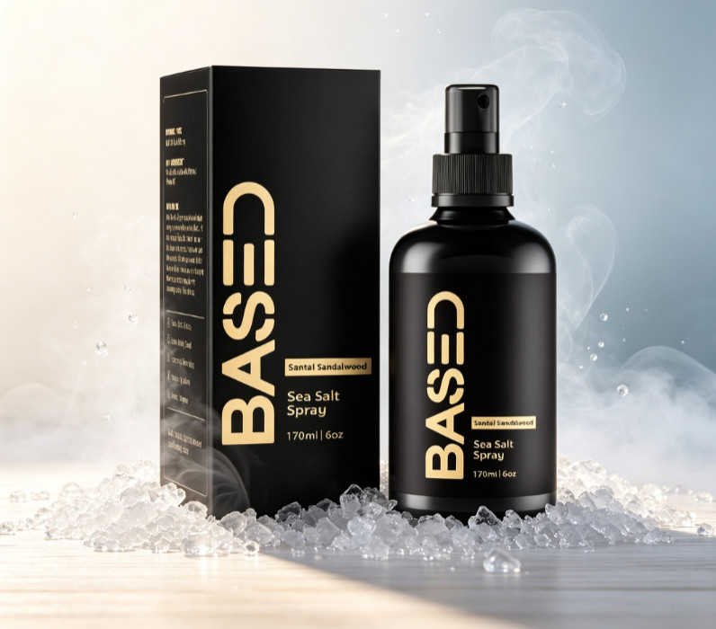 BASED Sandalwood Sea Salt Hair Spray, Volumizing Texturizing Mist, 6oz