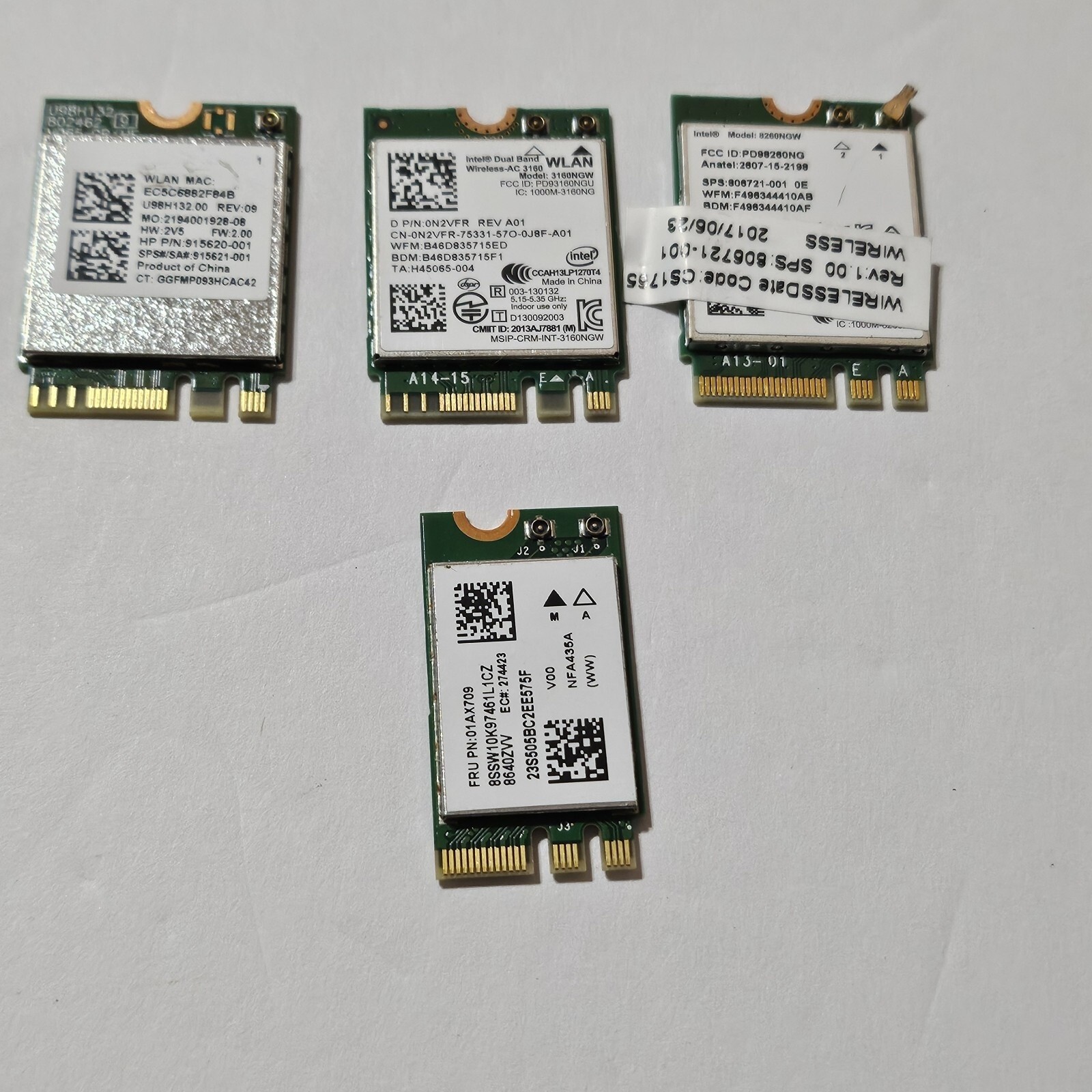 Dell Latitude 3450 And Other Dual Band Wireless Card WLAN Wifi Lot Of 4 Cards