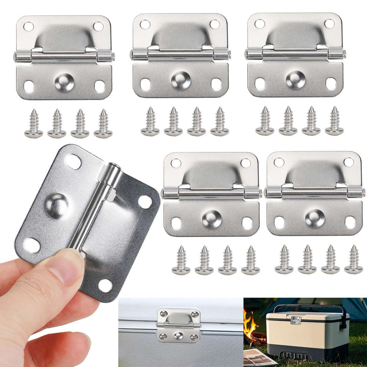 1-5Pack Replacement Coleman Cooler Hinges for Cooler Stainless Steel Hinge Parts