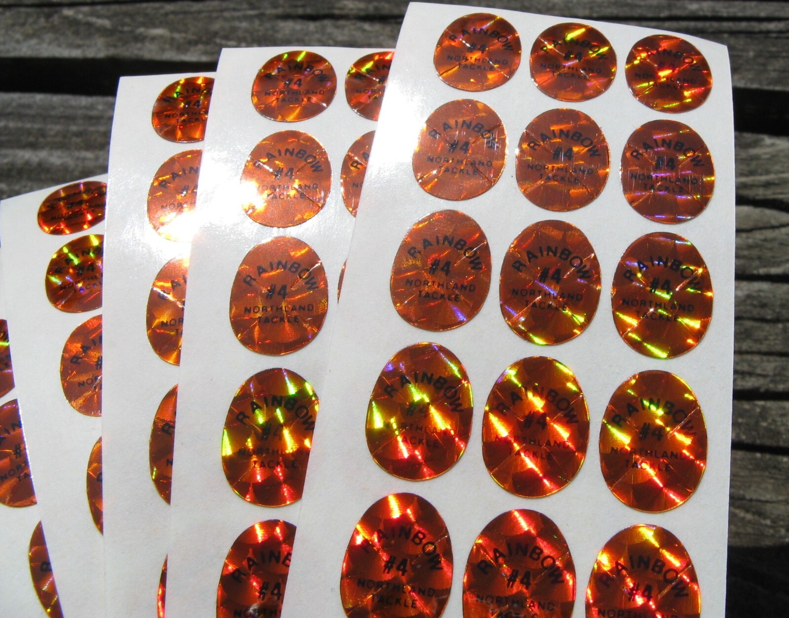 #4 Holographic Northland Tackle Orange Replacement Decals Lot of 144 B4