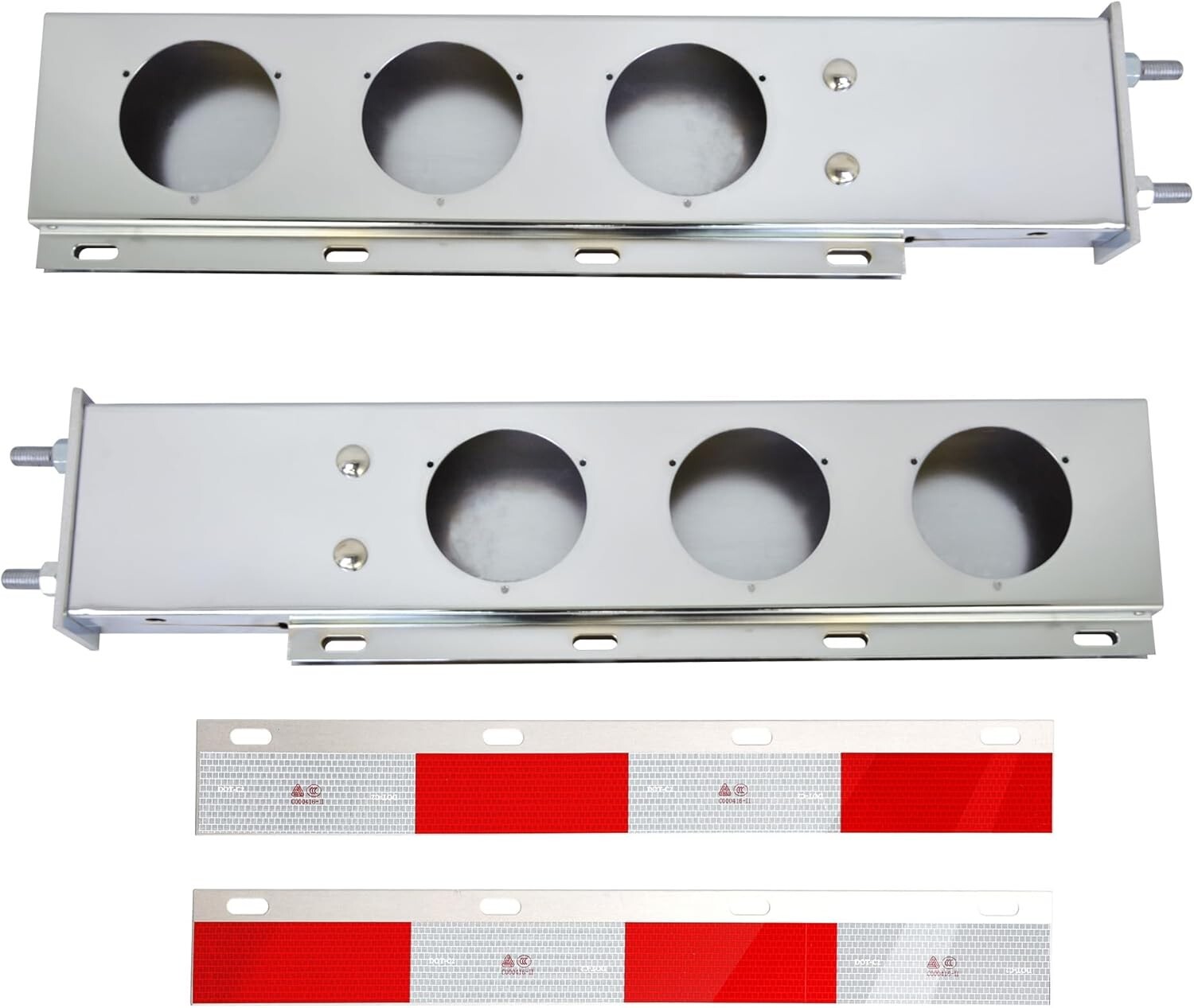 30'' Straight Spring Loaded Mud Flap Hanger w/ Reflective Plate for semi Trucks