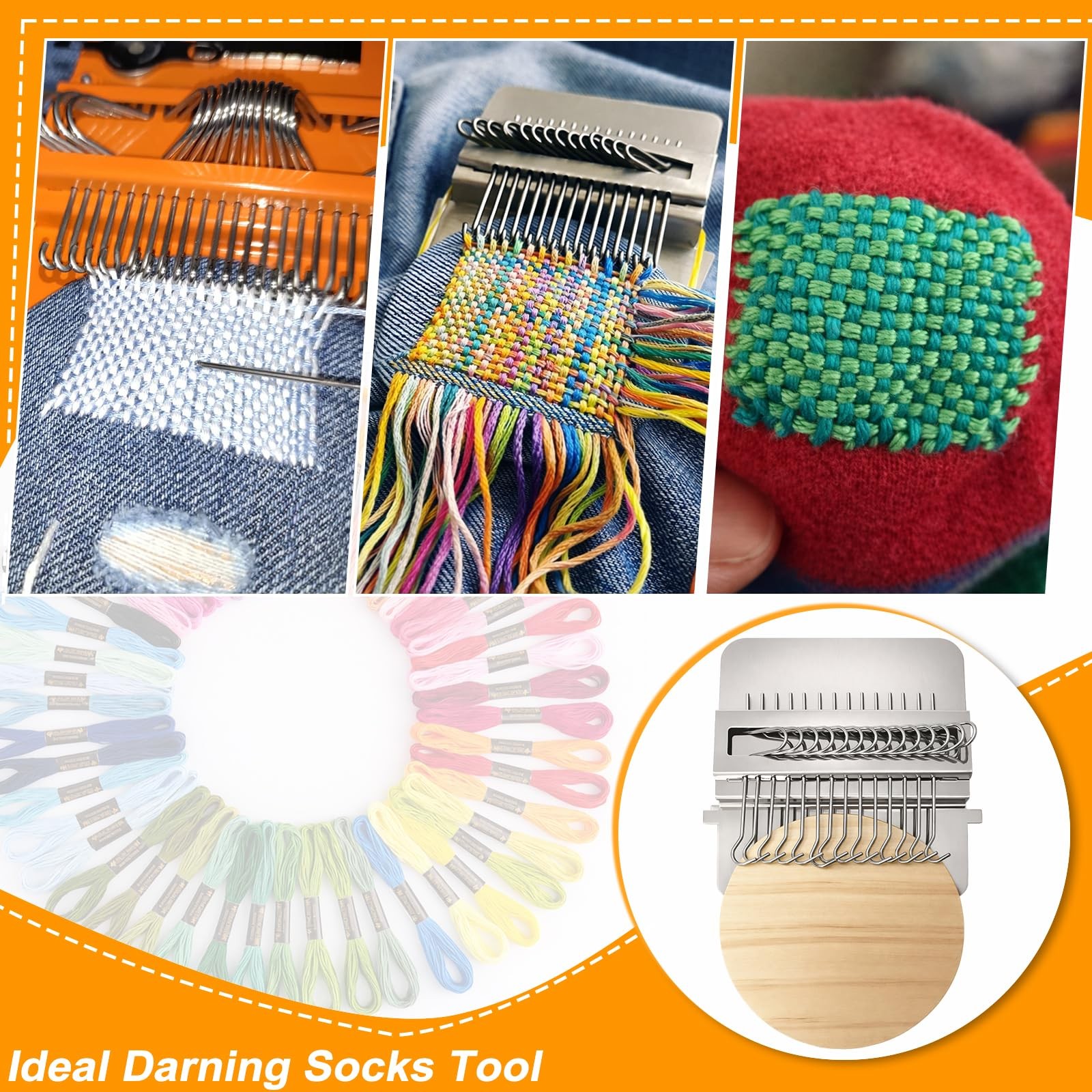 Knit Patch Kit, Mini Darning Loom, Darning Egg Weaving Tool Include Small Wea...