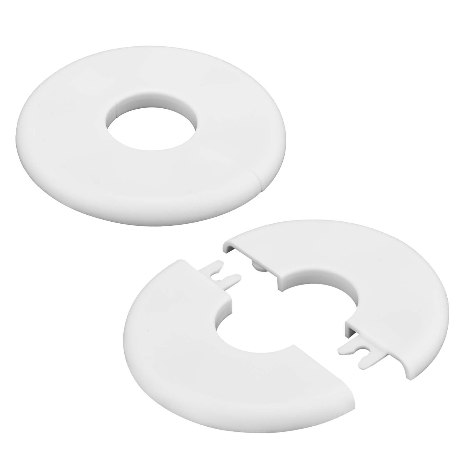 2 Pack 29mm Round Pipe Flange Cover Plates Self-Adhesive White ABS Escutcheon