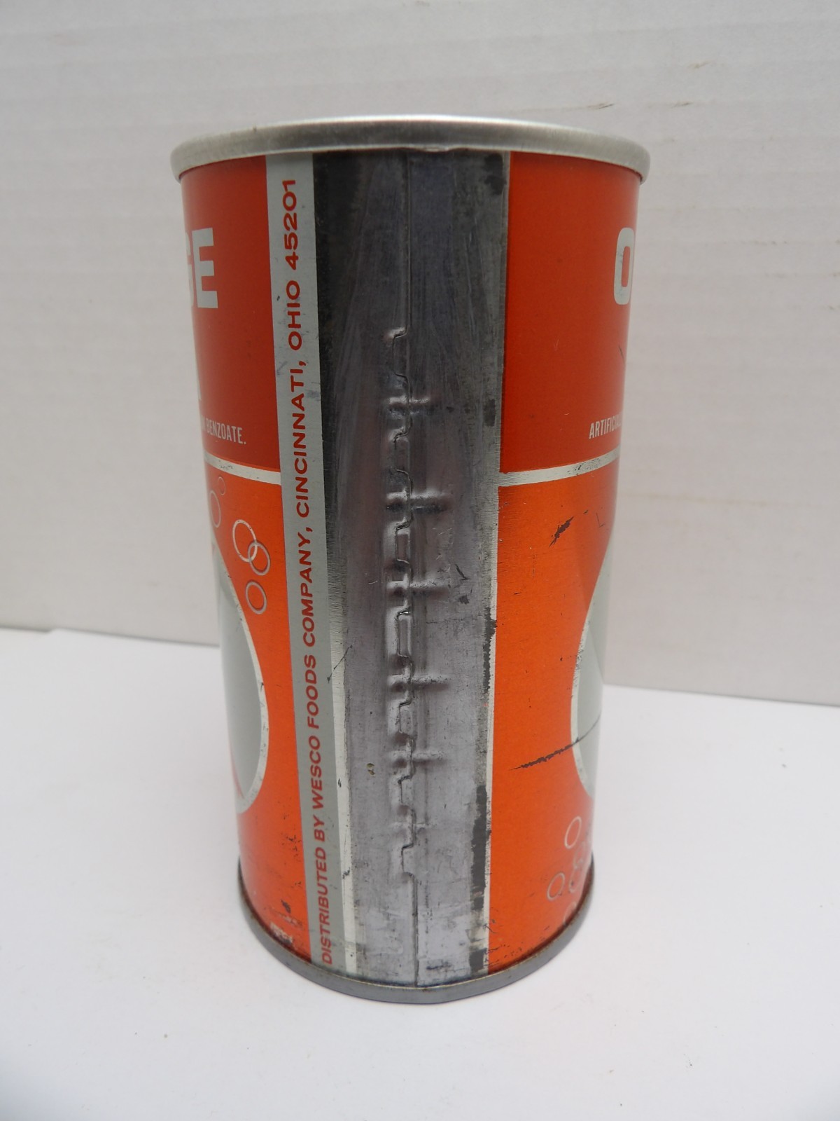 BIG K ORANGE STRAIGHT STEEL FAN TAB SODA POP CAN CINCINNATI OHIO 45201