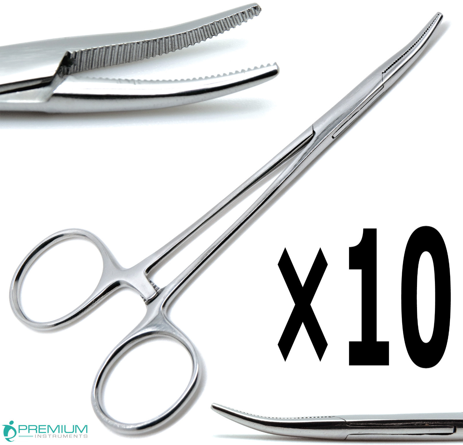 10 Pcs Premium Surgical Hemostat Mosquito Curved Forcep 5" Unique Locking Handle