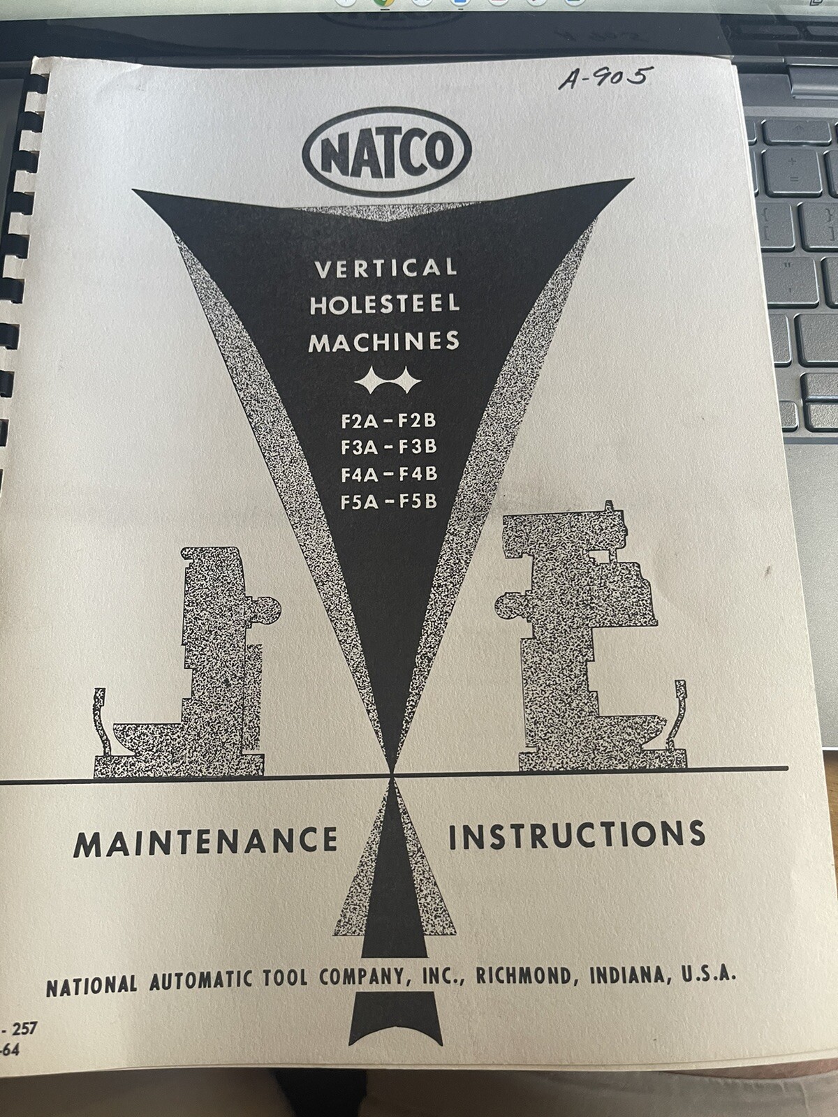 NATCO Vertical Holesteel Machines Maintenance Instructions F2AB,F3AB,F4AB,F5AB