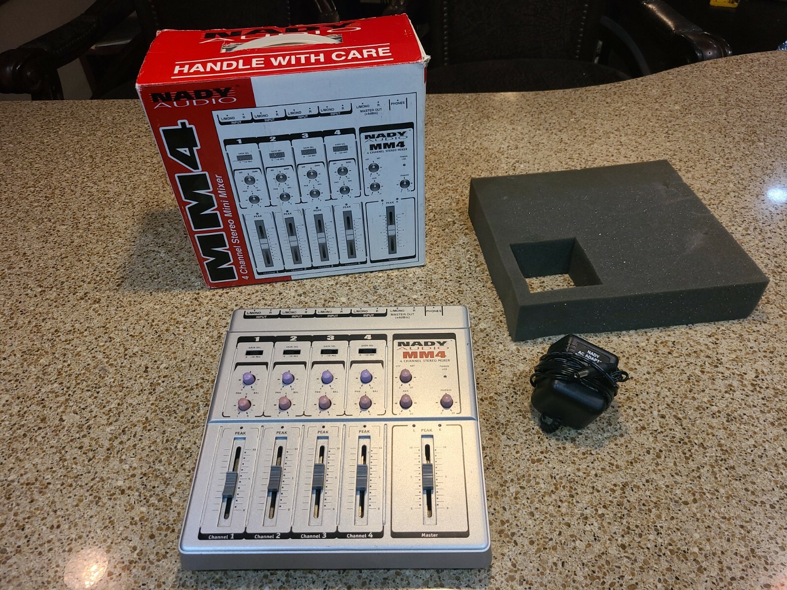 Nady Audio MM4, 4 Ch. Mini Mixer & Ac Adapter MM-4