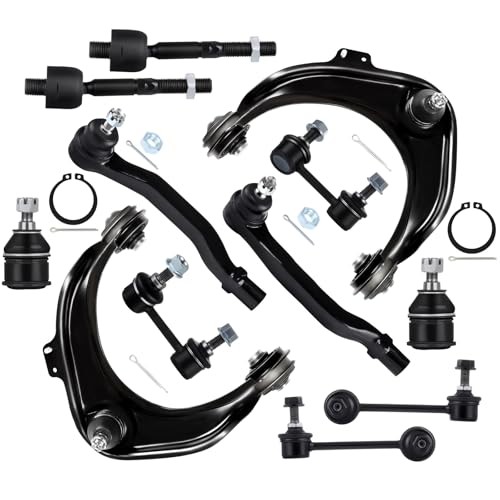 12pcs Suspension Kit 2 Upper Control Arm 2 Lower Ball Joint 2 Outer Tie Rod 2