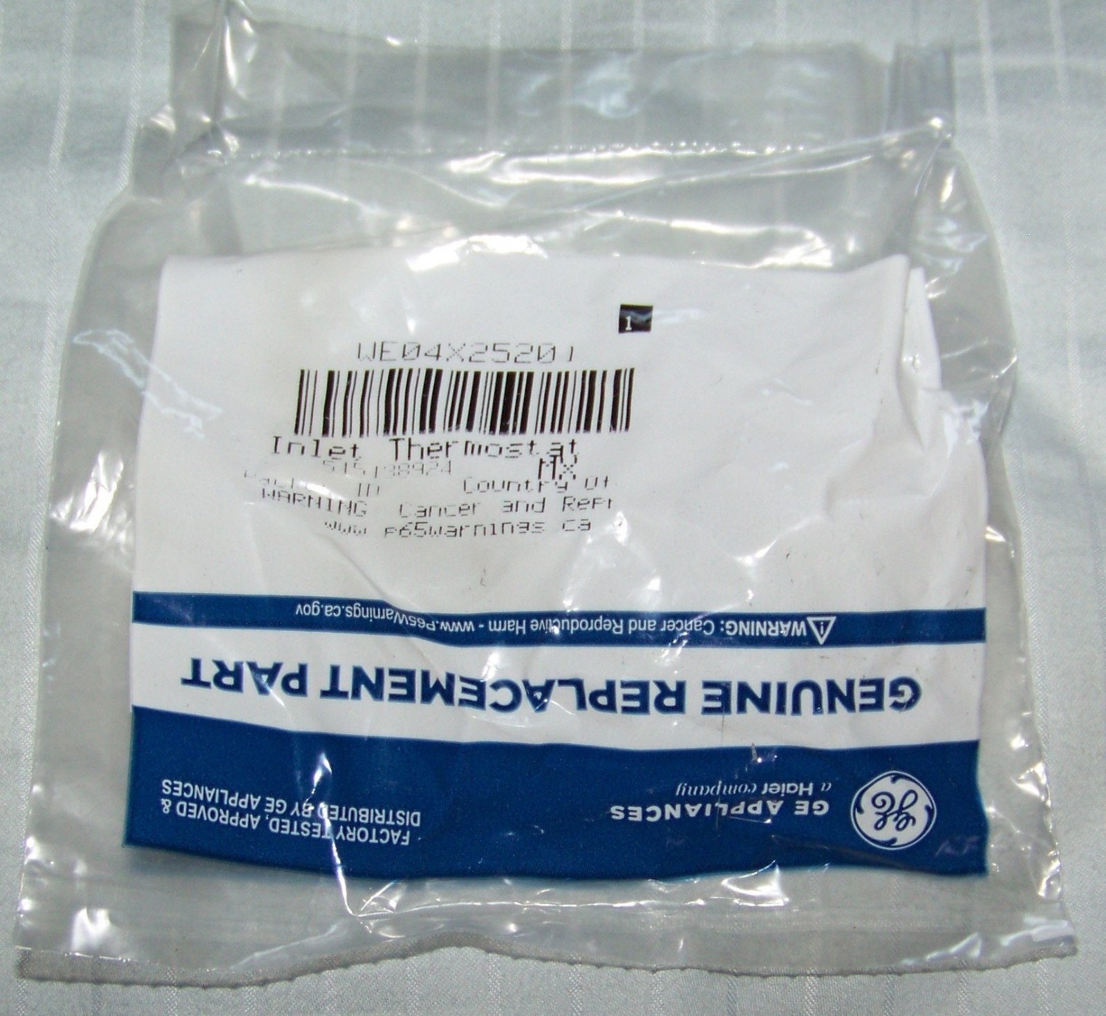 Brand New OEM Genuine GE  WE04X25201 Dryer Inlet Thermostat