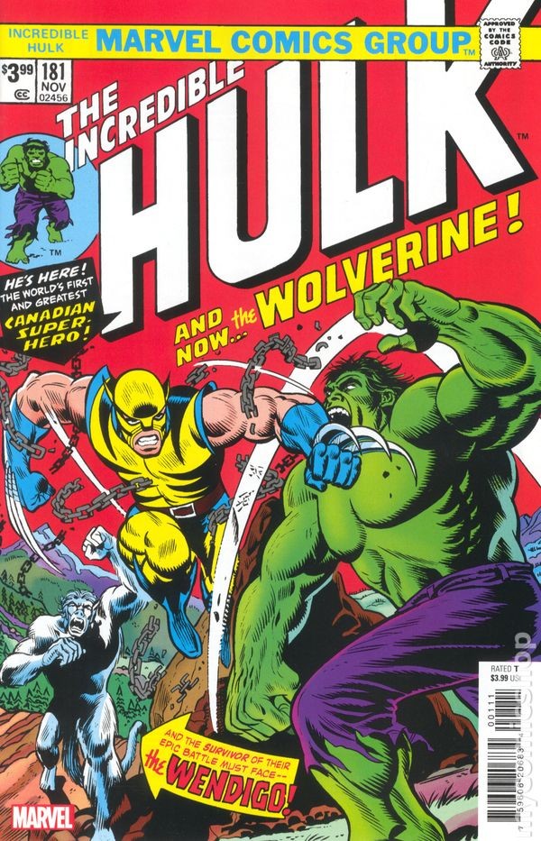 Incredible Hulk Facsimile Edition #181C NM 2023 Stock Image